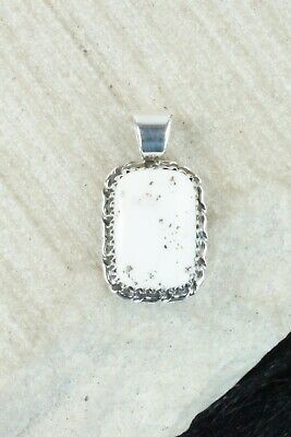 White Buffalo & Sterling Silver Pendant - Alvin Joe