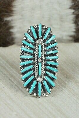 Turquoise & Sterling Silver Ring - Charlie John - Size 8