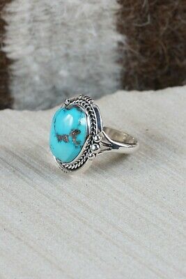 Navajo Turquoise & Sterling Silver Ring - Daniel Benally - Size 10.25