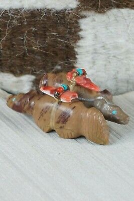 Bear and Wolf Zuni Fetish Carving - Peter Gasper - High Lonesome Trading