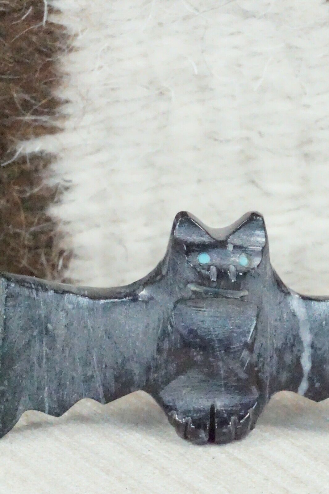 Bat Zuni Fetish Carving - Tim Lementino - High Lonesome Trading
