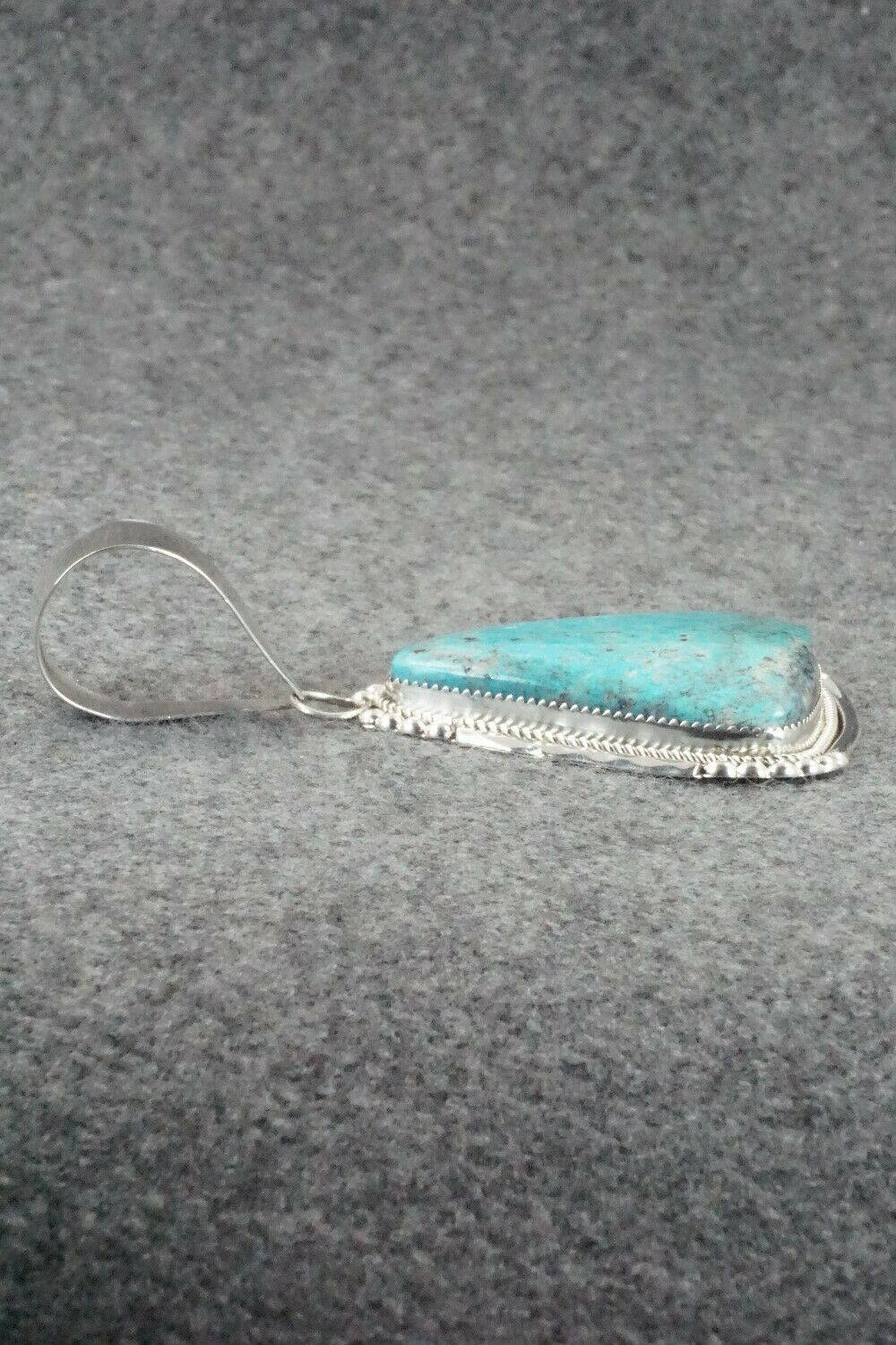 Turquoise and Sterling Silver Pendant - Kenny Calavaza