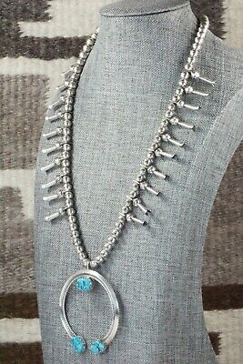 Turquoise & Sterling Silver Squash Blossom - Thomson Willie