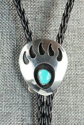 Turquoise & Sterling Silver Bolo Tie - Virginia Long