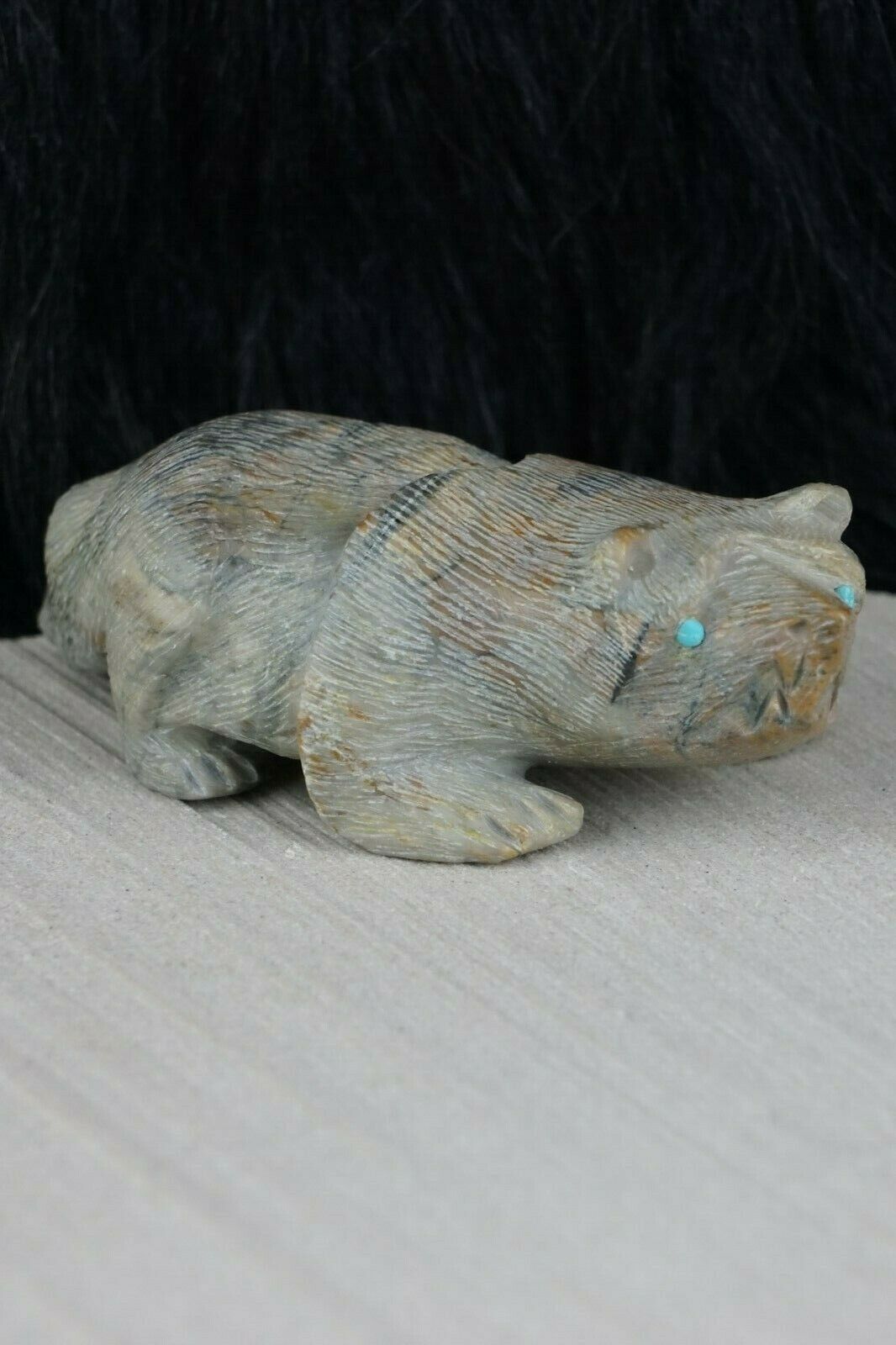 Badger Zuni Fetish Carving - Alvin Haloo - High Lonesome Trading