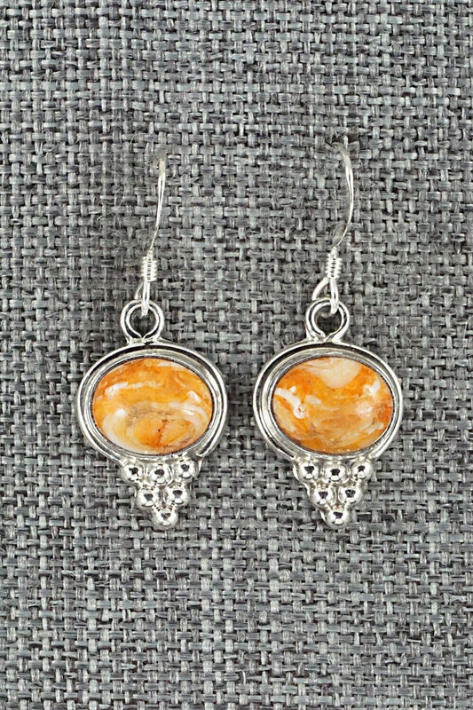 Spiny Oyster & Sterling Silver Earrings - Rosie Chee