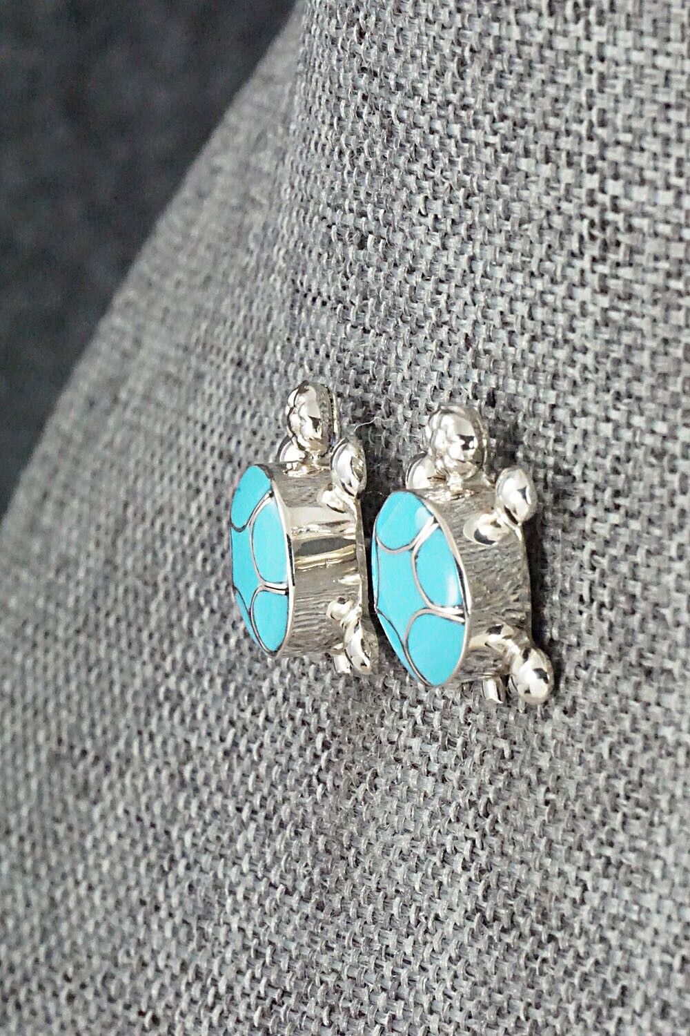 Turquoise & Sterling Silver Earrings - Amielda Peynetsa