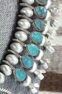 Turquoise & Sterling Silver Squash Blossom Set - Selina Warner - High Lonesome Trading