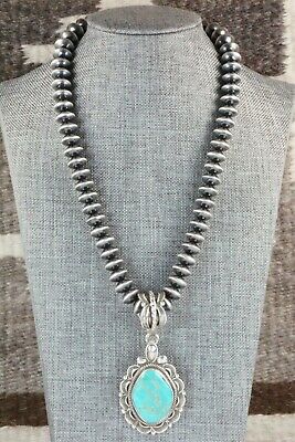 Royston Turquoise Pendant & Navajo Pearl Necklace - Rick Martinez