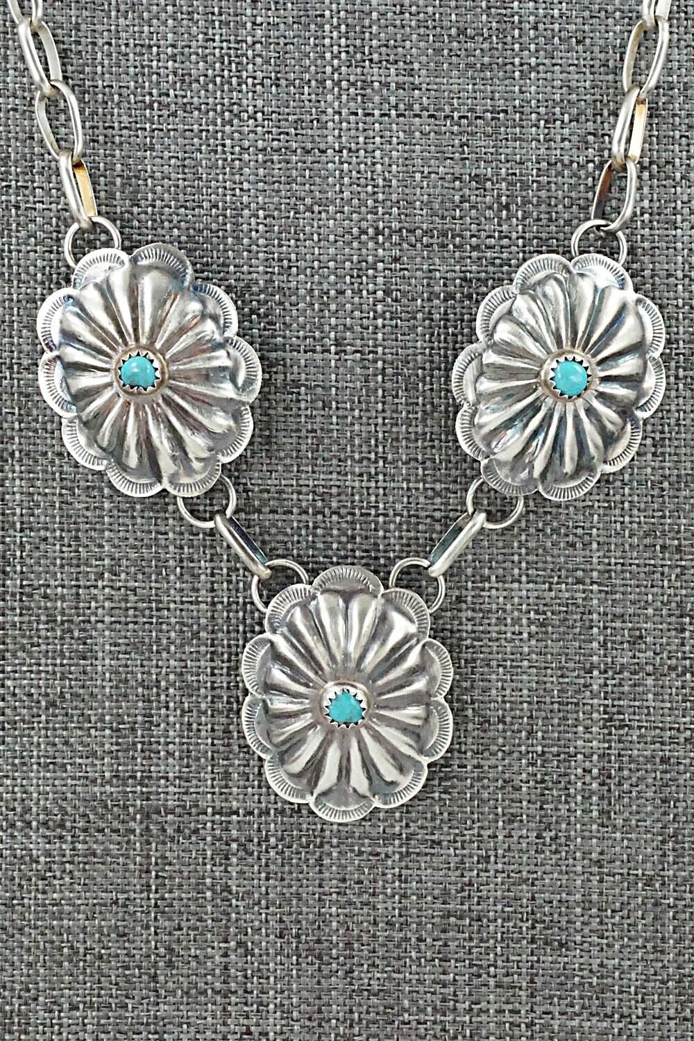Turquoise & Sterling Silver Necklace and Earrings Set - Joan Begay