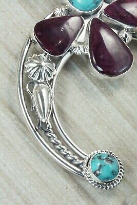 Turquoise, Spiny Oyster and Sterling Silver Pendant - Derrick Gordon