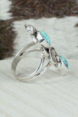 Turquoise and Sterling Silver Ring - Kenneth Jones - Size 7.5 - High Lonesome Trading