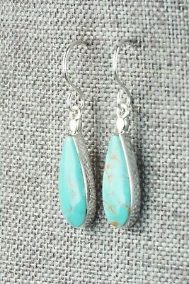 Turquoise & Sterling Silver Earrings - Kenneth Bitsie