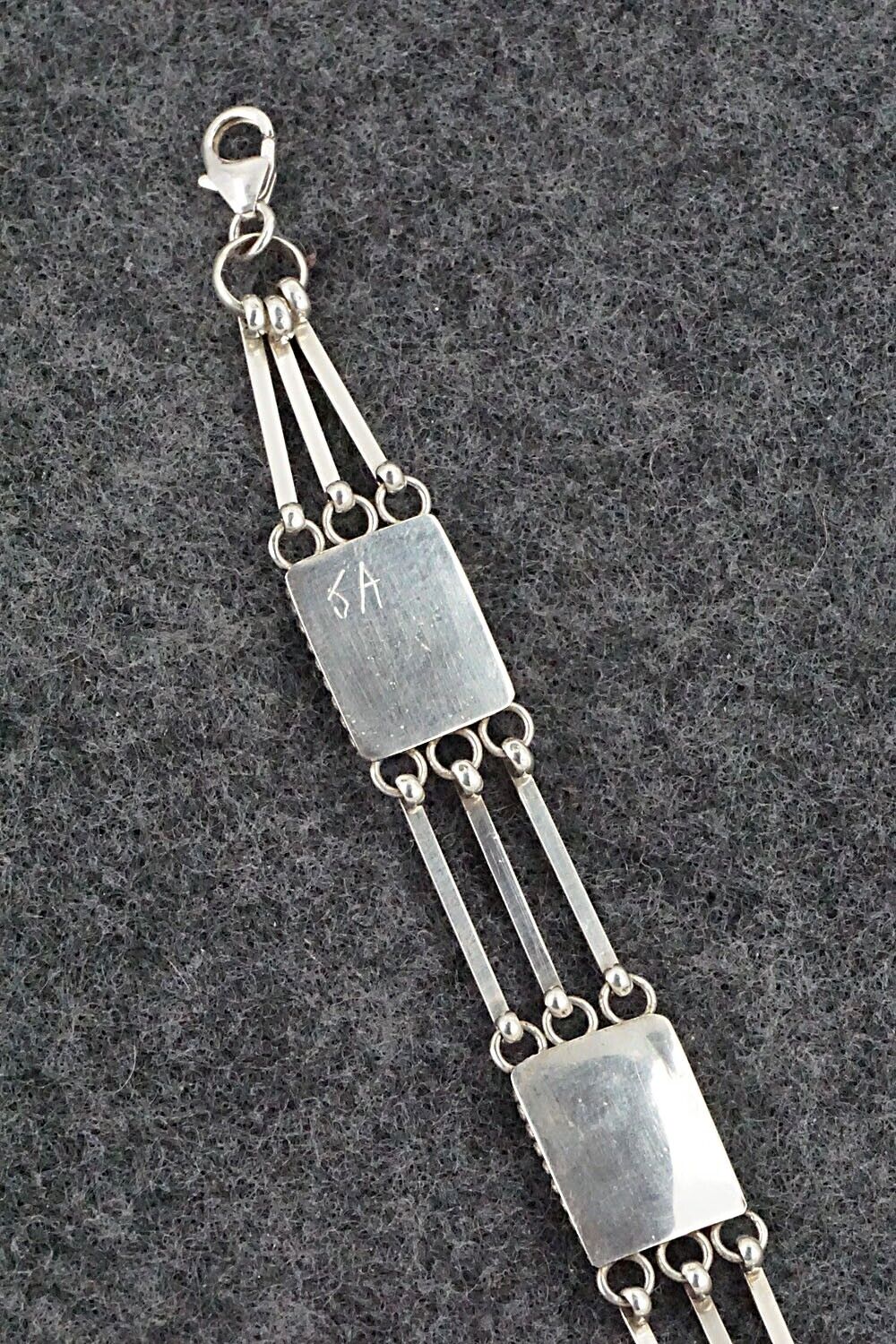 Turquoise & Sterling Silver Link Bracelet - Justin Amesoli