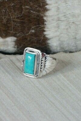 Navajo Turquoise & Sterling Silver Ring - Bobby Platero - Size 9.75 - High Lonesome Trading