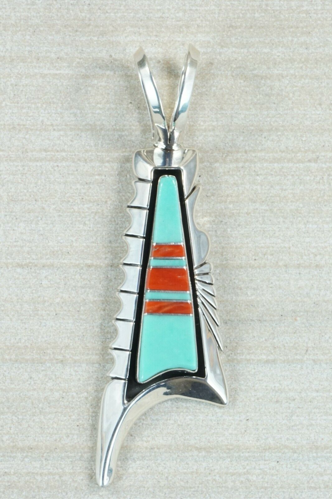 Navajo Turquoise and Sterling Silver Pendant - Jimson Belin