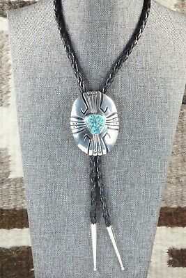 Turquoise & Sterling Silver Bolo Tie - Richard Singer - High Lonesome Trading