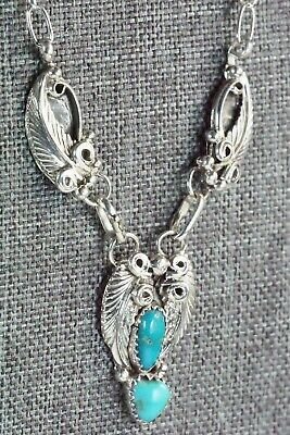 Navajo Turquoise and Sterling Silver Necklace - Roger Pino