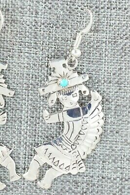 Turquoise & Sterling Silver Earrings - Bahe Tom
