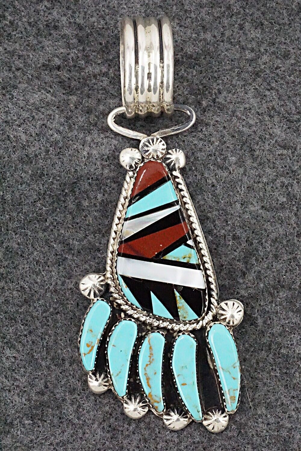 Multi Stone & Sterling Silver Pendant - Ben Livingston