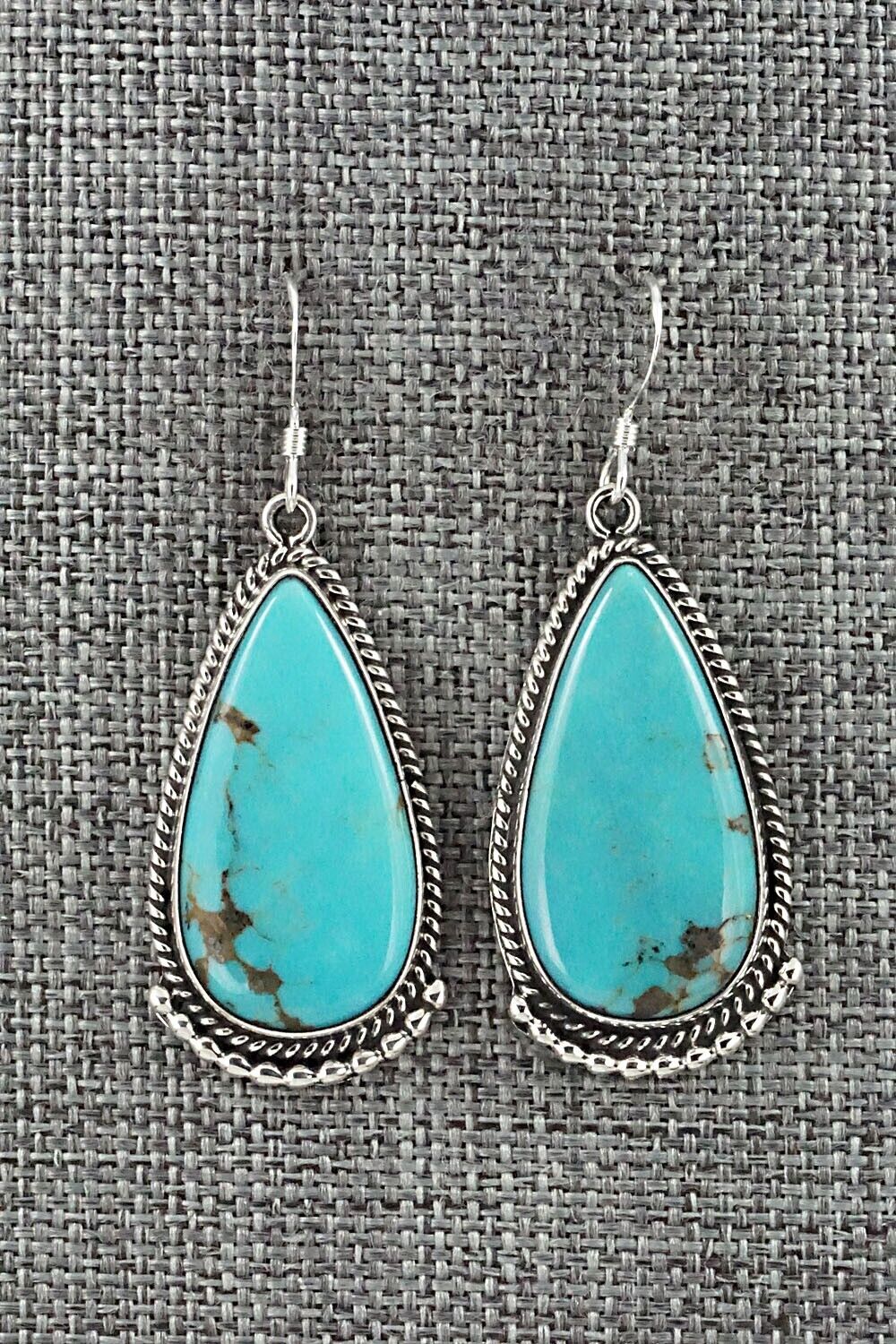 Turquoise & Sterling Silver Earrings - Verdie Betone