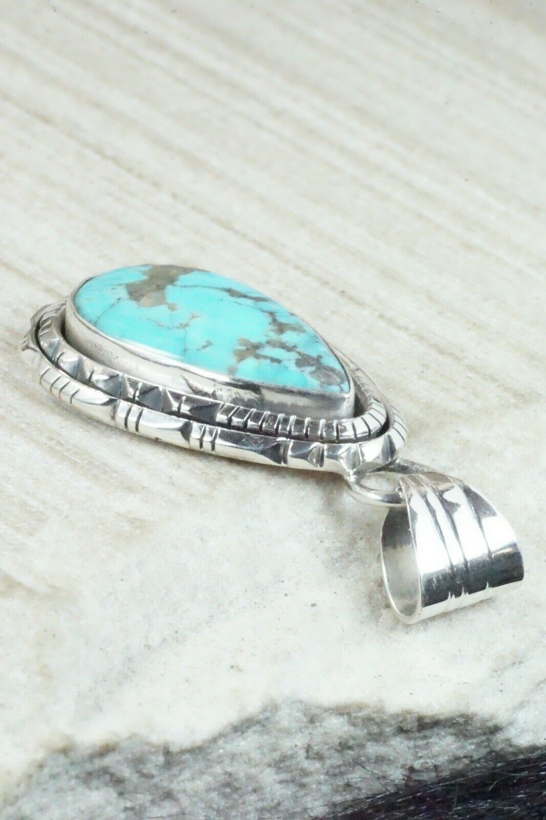 Turquoise & Sterling Silver Pendant - Samuel Yellowhair