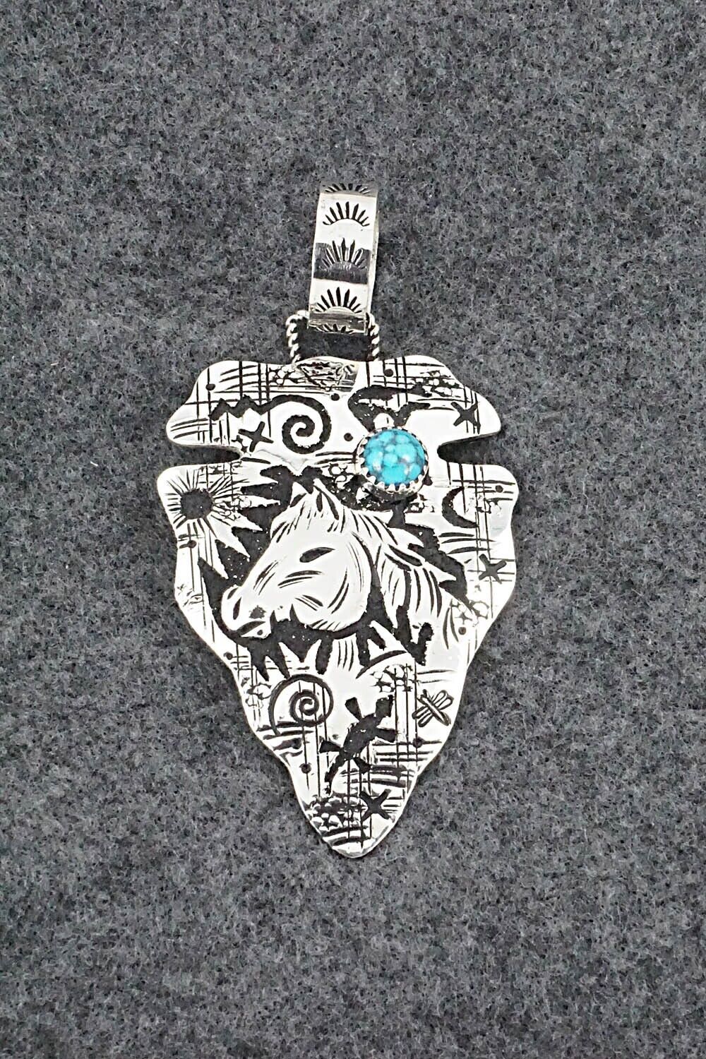 Turquoise & Sterling Silver Pendant - Richard Singer