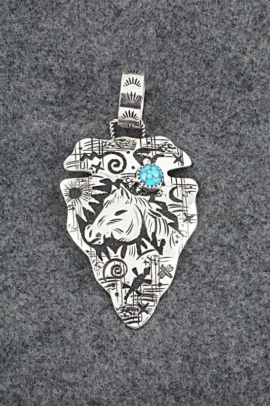 Turquoise & Sterling Silver Pendant - Richard Singer