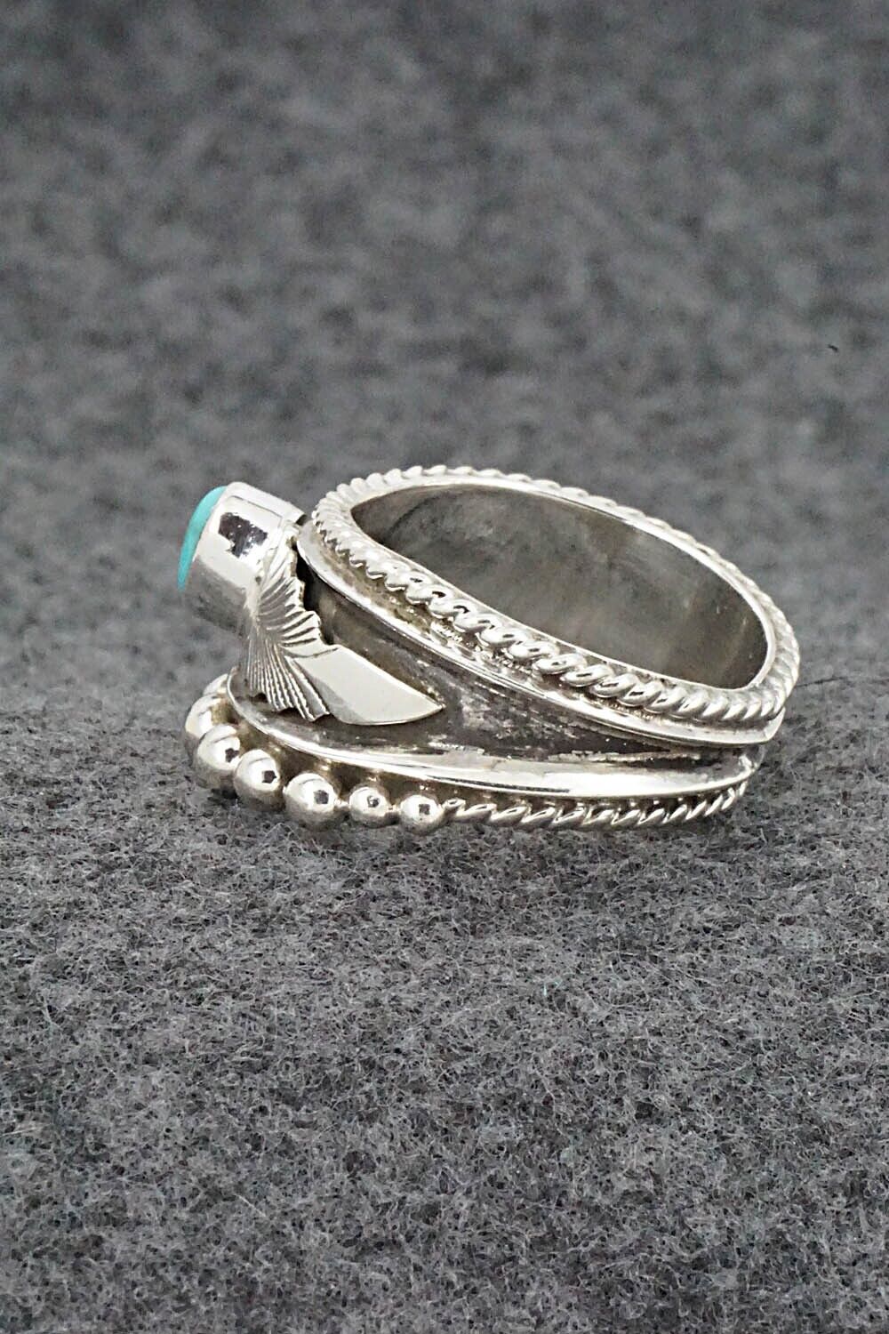 Turquoise & Sterling Silver Ring - Tom Lewis - Size 10
