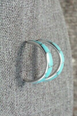Turquoise & Sterling Silver Earrings - Philbert Chavez