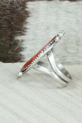 Spiny Oyster & Sterling Silver Ring - Selina Warner - Size 8
