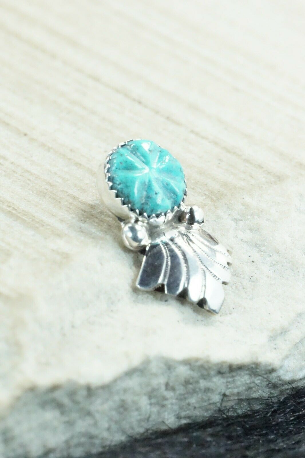 Turquoise & Sterling Silver Pendant - Lyolita Tsattie