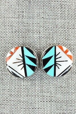 Multi Stone & Sterling Silver Earrings - Leif Esalio
