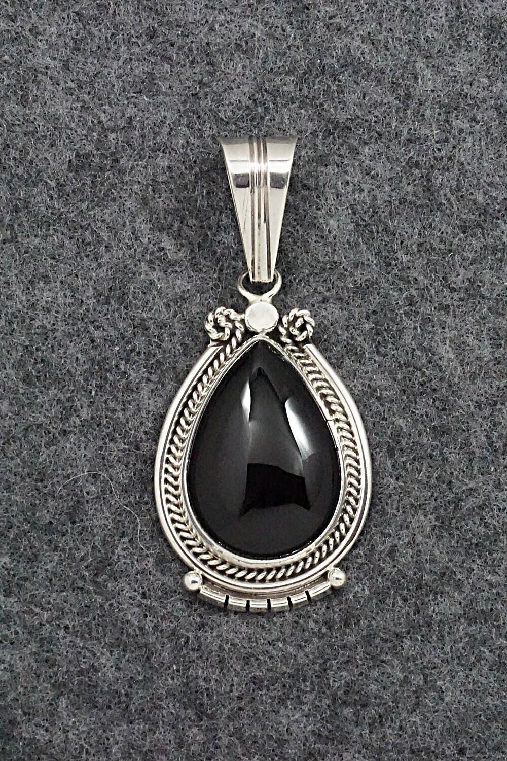Onyx & Sterling Silver Pendant - Samuel Yellowhair