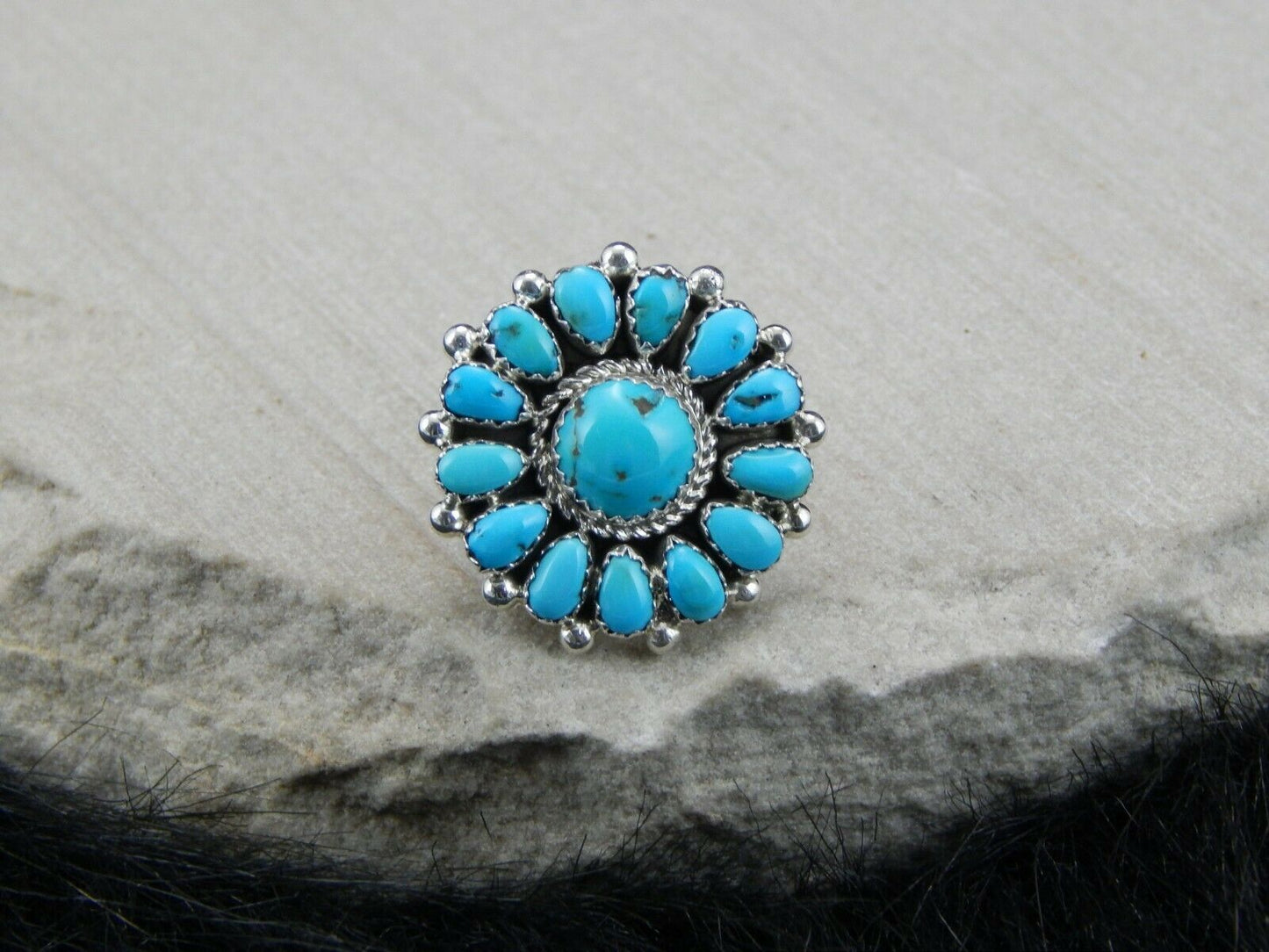Navajo Sterling Silver & Turquoise Ring - Eric Wilson - High Lonesome Trading