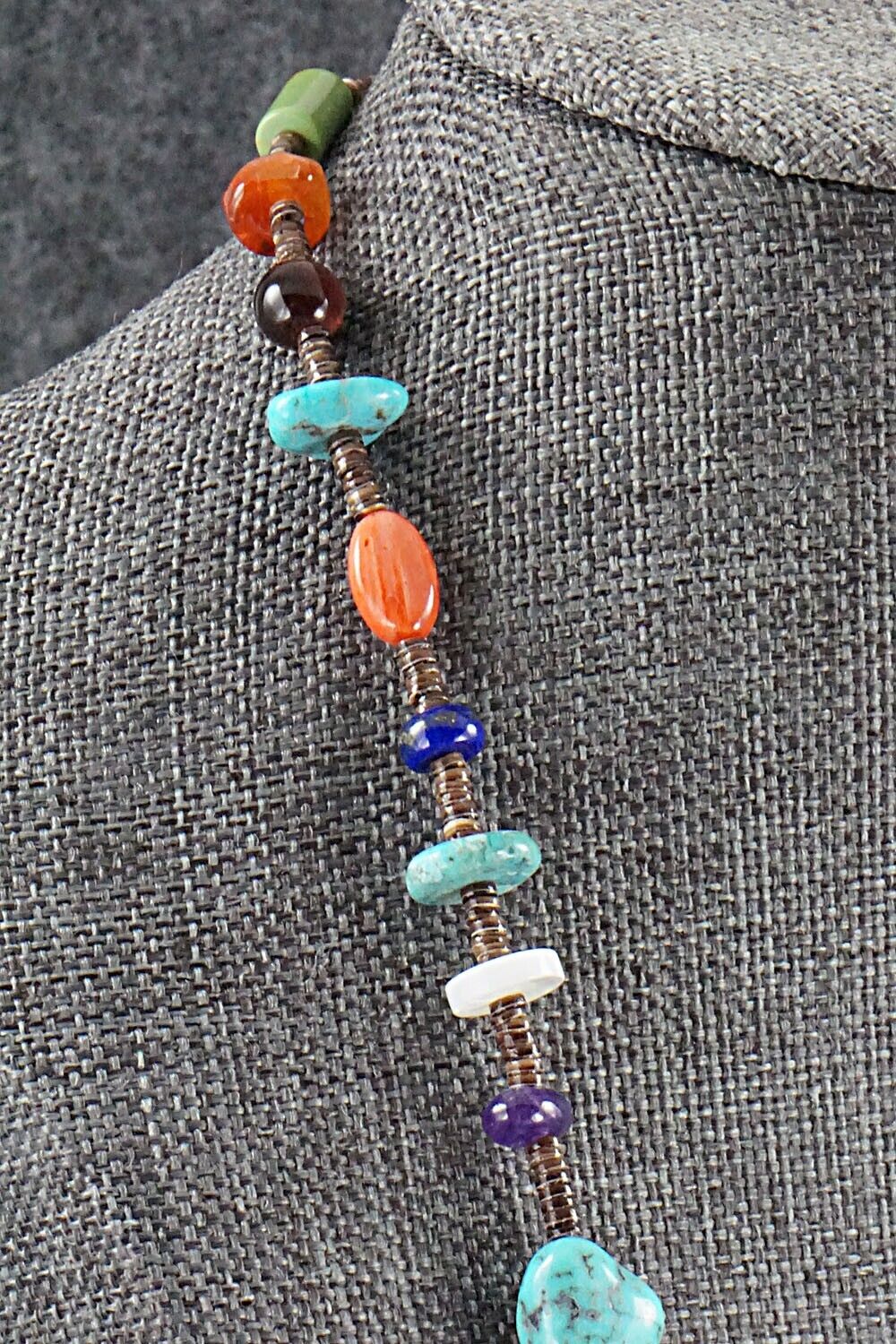 Multi Stone and Sterling Silver Necklace - Helen Tsosie