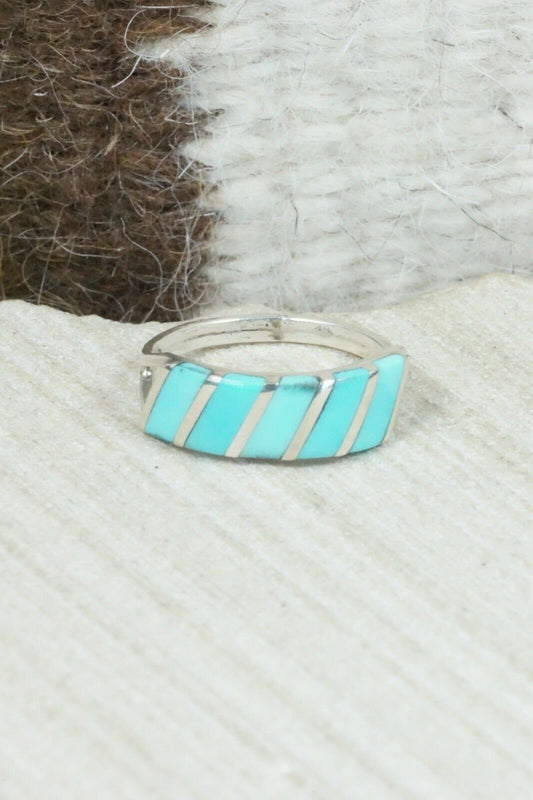 Turquoise & Sterling Silver Ring - Fabian Sheyka - Size 9