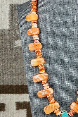 Santo Domingo Spiny Oyster & Turquoise Necklace - Lupe Lovato