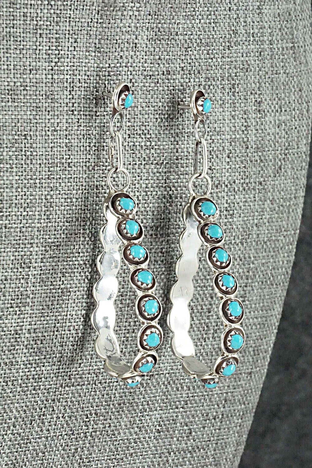 Turquoise & Sterling Silver Earrings - Florenda Lonasee