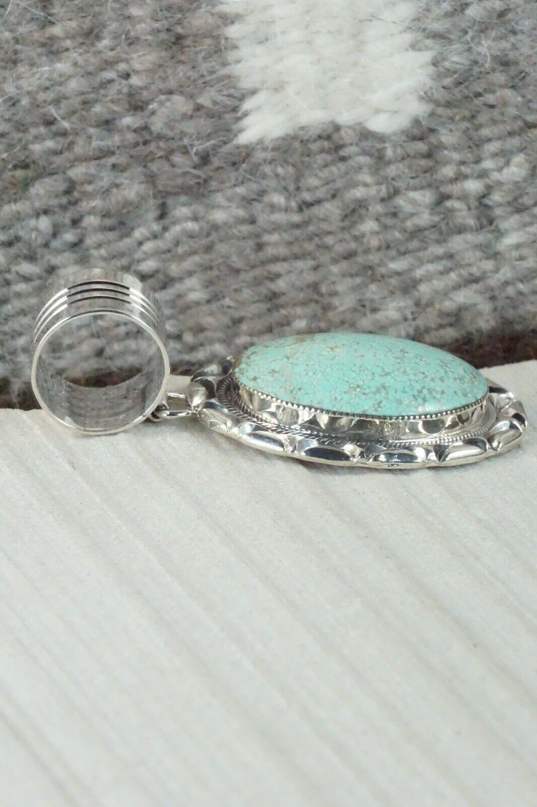 Turquoise & Sterling Silver Pendant - Gregg Yazzie
