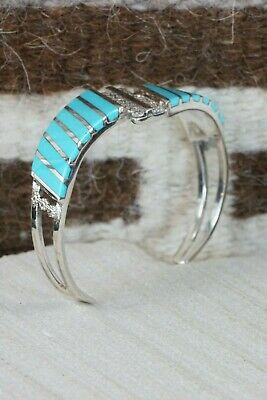 Zuni Turquoise and Sterling Silver Bracelet - Fabian Sheyka - High Lonesome Trading