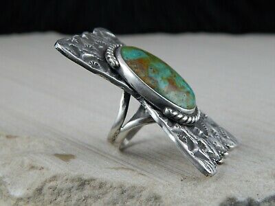 Turquoise & Sterling Silver Ring - Virgil Reeder - Navajo - Size 8 - High Lonesome Trading