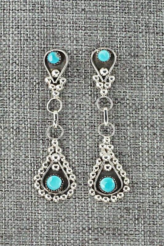 Turquoise & Sterling Silver Earrings - Verdie Booqua