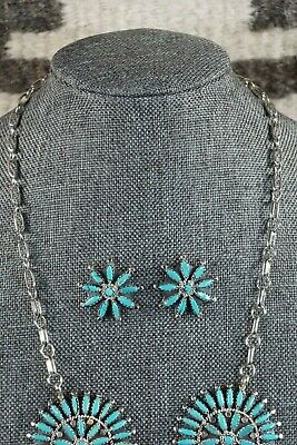 Navajo Turquoise & Sterling Silver Necklace Set - Nathaniel Nez - High Lonesome Trading