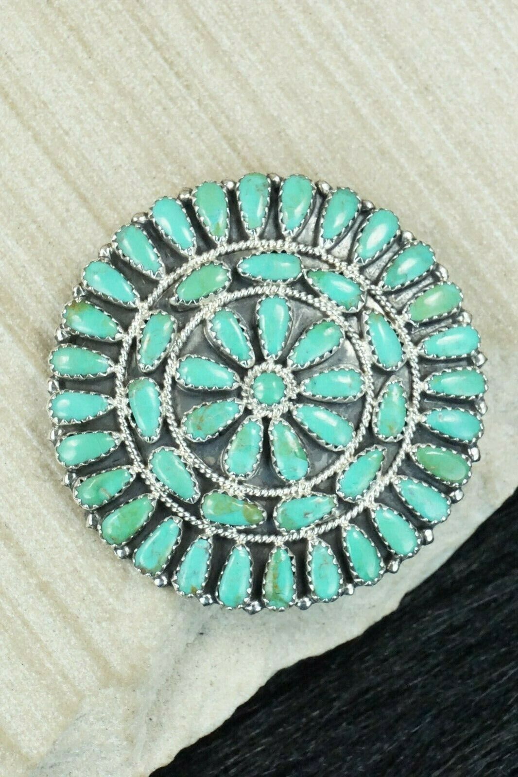 Turquoise and Sterling Silver Pendant - Zeita Begay