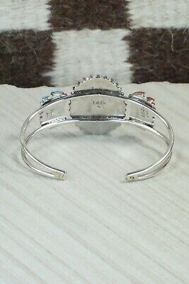 Coral, Turquoise & Sterling Silver Bracelet - Edmund Cooeyate