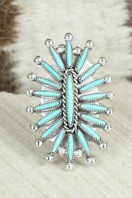 Turquoise & Sterling Silver Ring - Lance Waatsa - Size 5.5