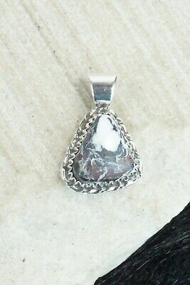 White Buffalo & Sterling Silver Pendant - Alvin Joe