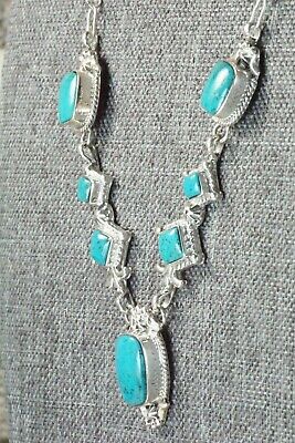 Turquoise & Sterling Silver Necklace - Lee Shorty
