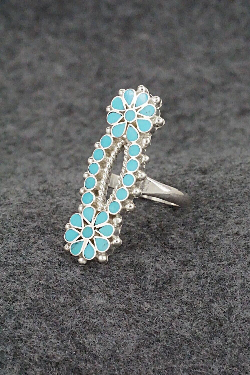 Turquoise & Sterling Silver Ring - Michelle Peina - Size 8